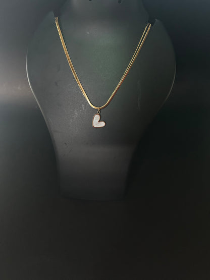 Mother pearl double love chain
