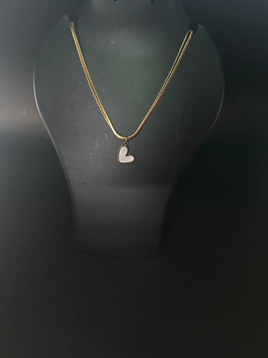 Mother pearl double love chain