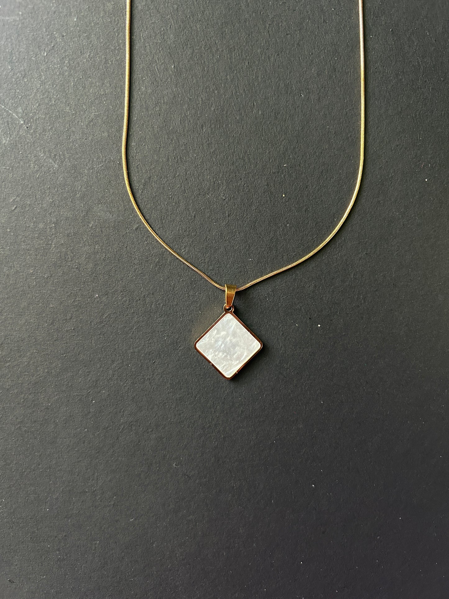 Mother Pearl Square Necklace