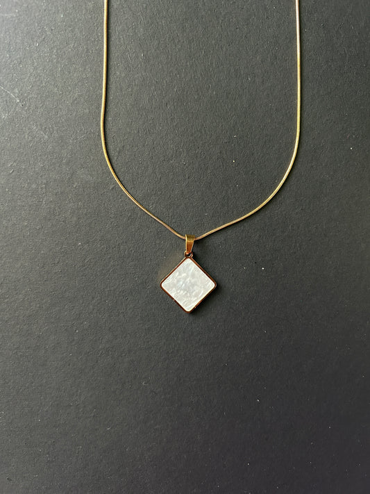 Mother Pearl Square Necklace